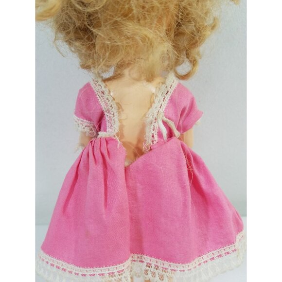 Pam Doll Walking Doll 9" Blonde Original Dress Head Turns as Legs Move Vtg 1050s - Picture 10 of 15